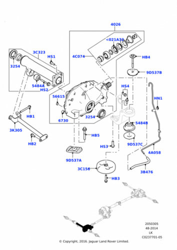 Land Rover, differential mount bolt, LR039049